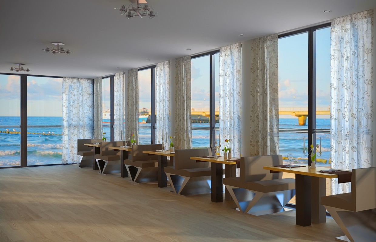 L’intérieur du café-bar L’intérieur du café-bar dans 3d max vray image