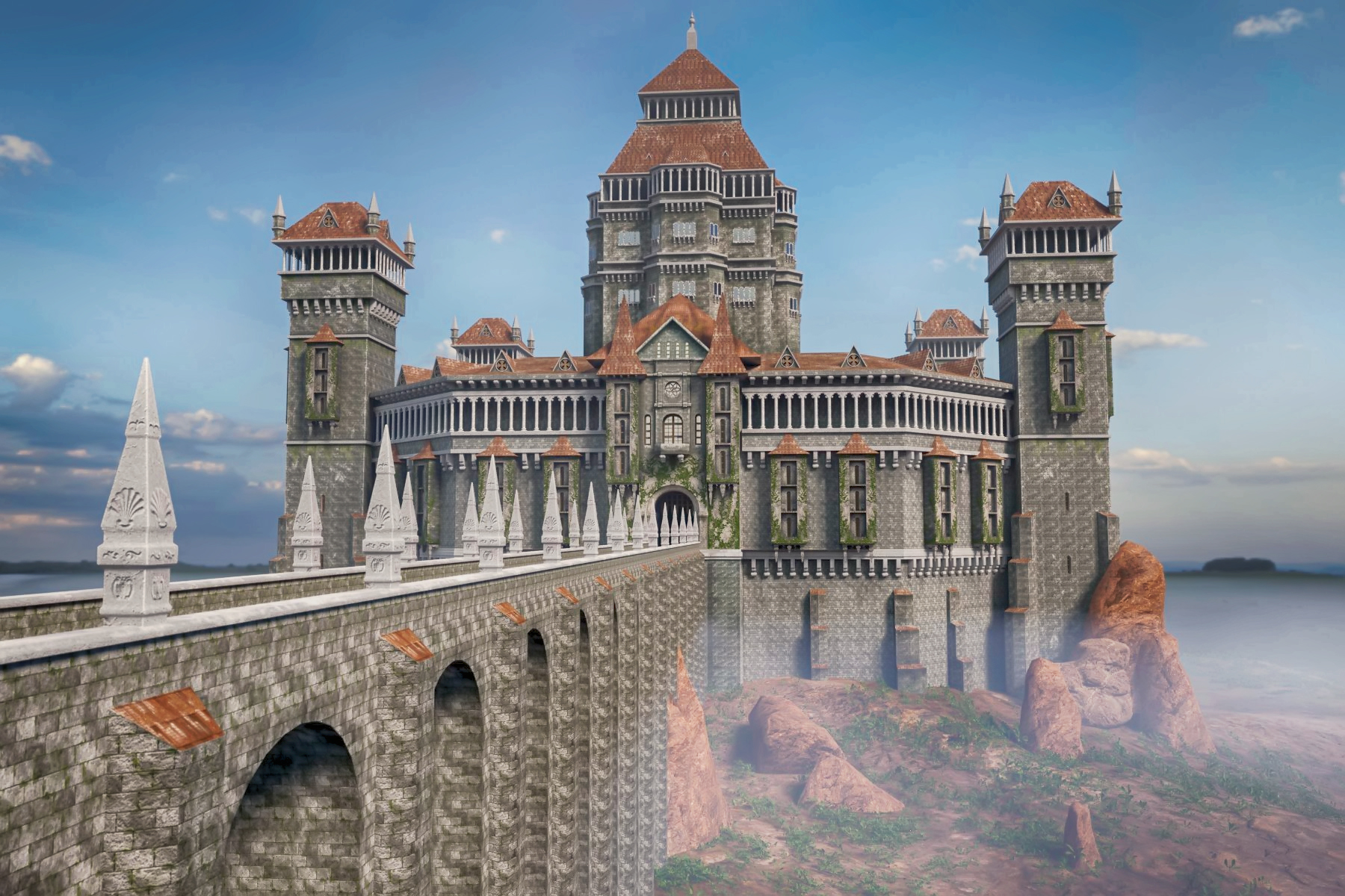 середньовічний замок середньовічний замок в Blender cycles render зображення