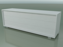 Комод з 3-ма ящиками (65, Brushed Steel Feet, Glossy White)