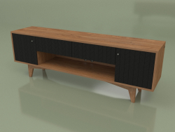 Mueble TV TELLY (carcasa shevron cara ral 9004 nogal)
