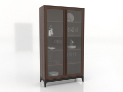 Showcase GLASS 1 1000x400x1800 mm (dark walnut)